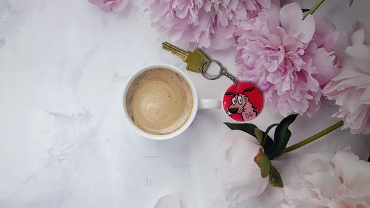 Courage the Cowardly Dog Pink Keychain