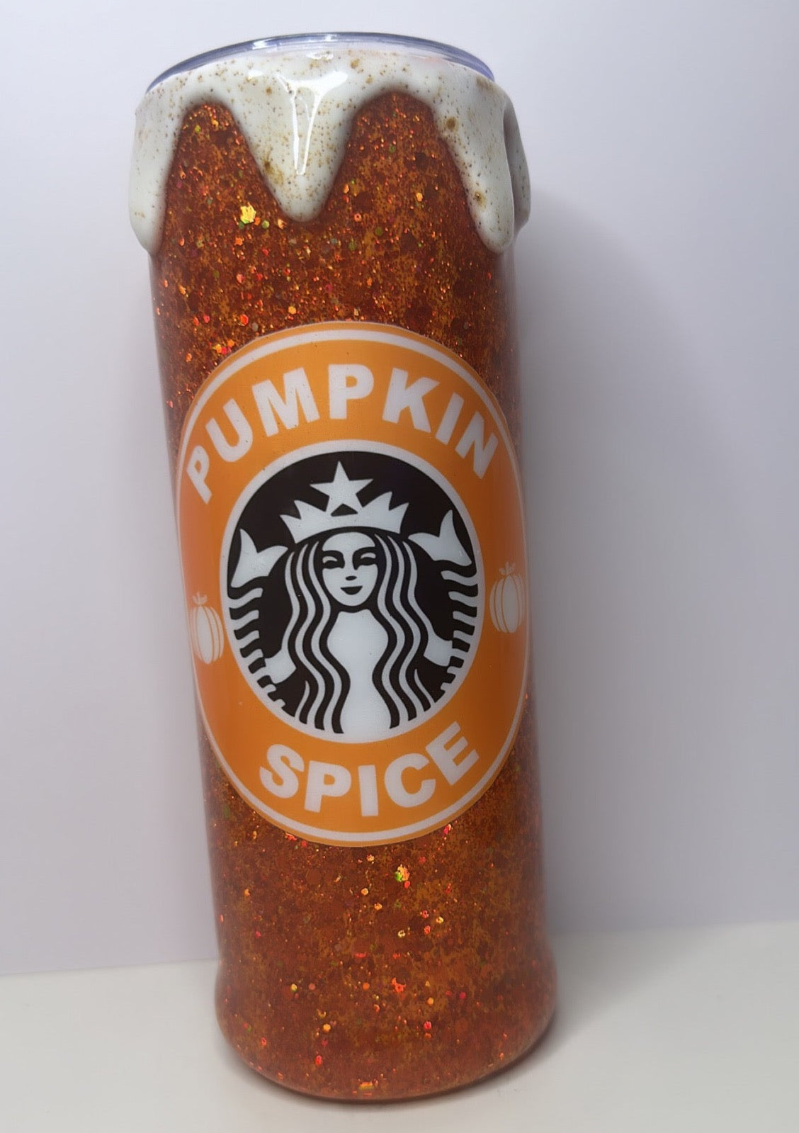 Pumpkin Spice Drip Glitter Tumbler