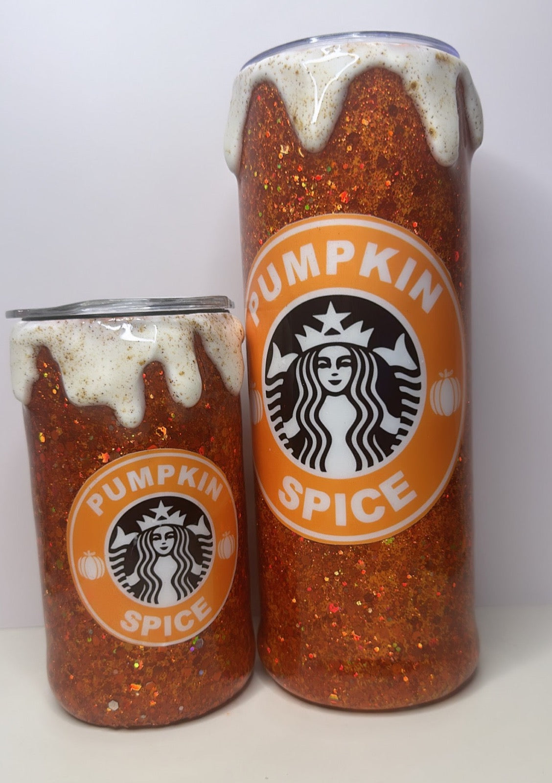 Pumpkin Spice Drip Glitter Tumbler