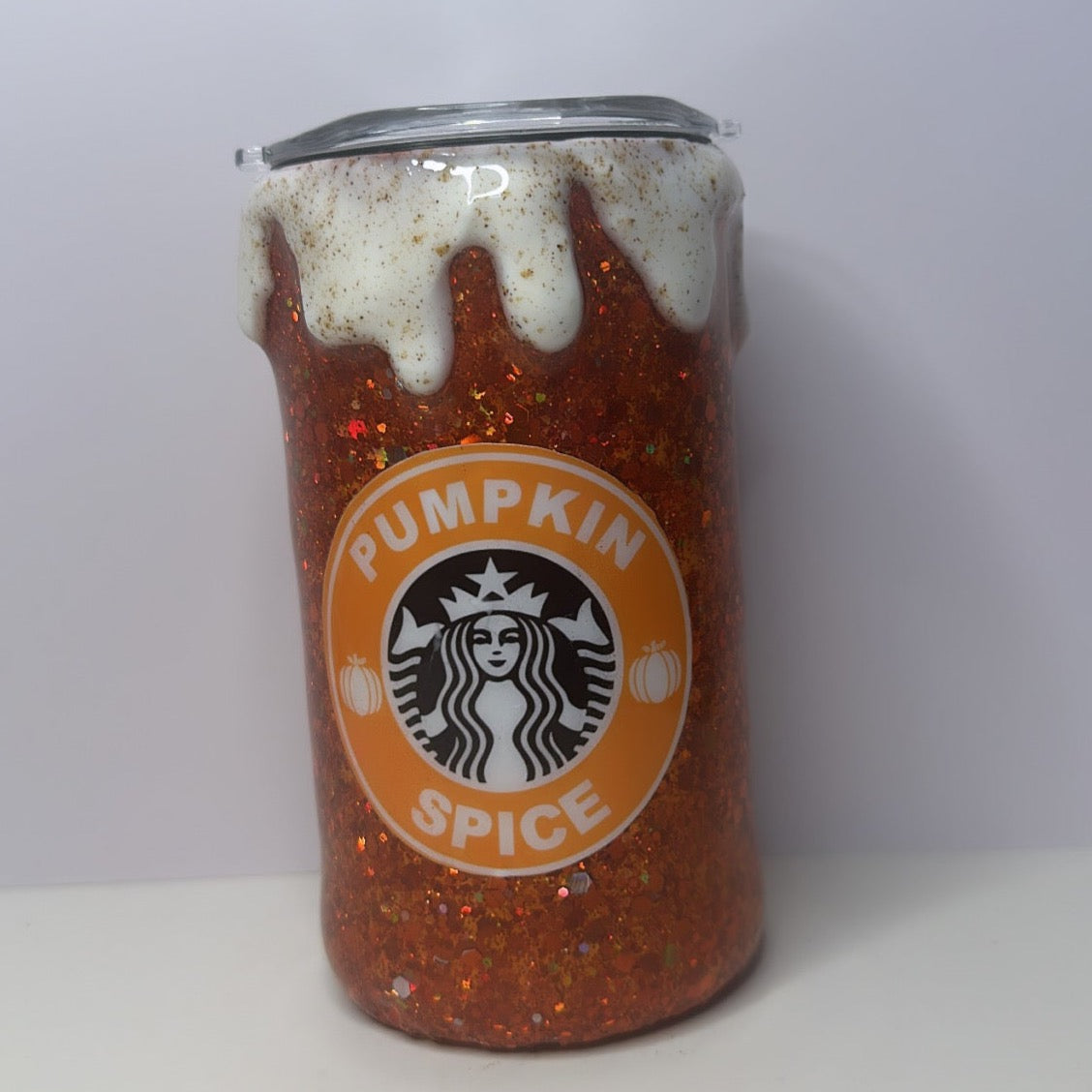 Pumpkin Spice Drip Glitter Tumbler