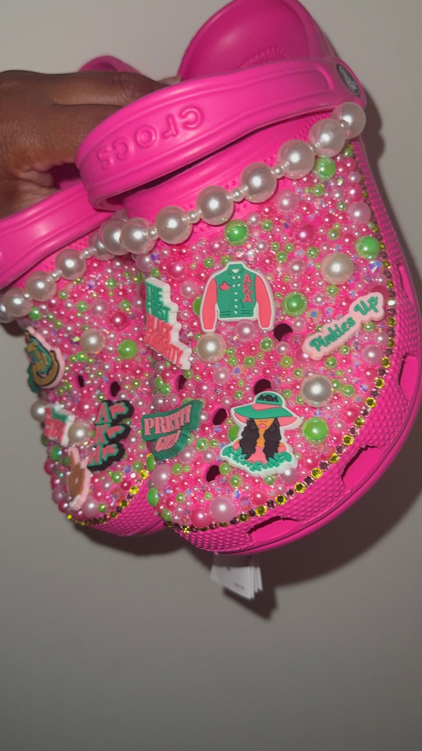 AKA Bling X Pearls Crocs