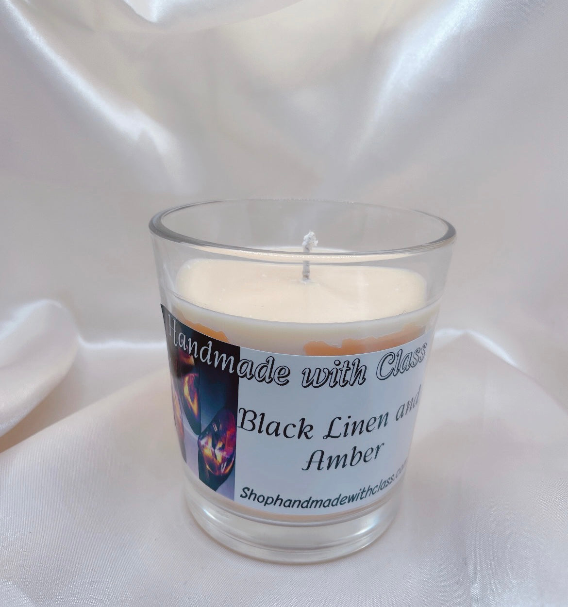 Black Linen and Amber Candle