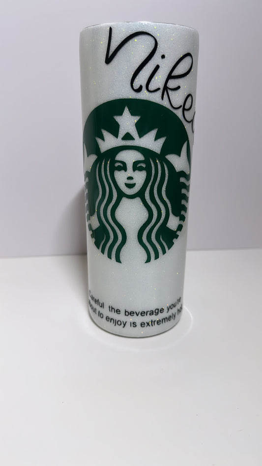 Starbucks themed Glitter Tumbler