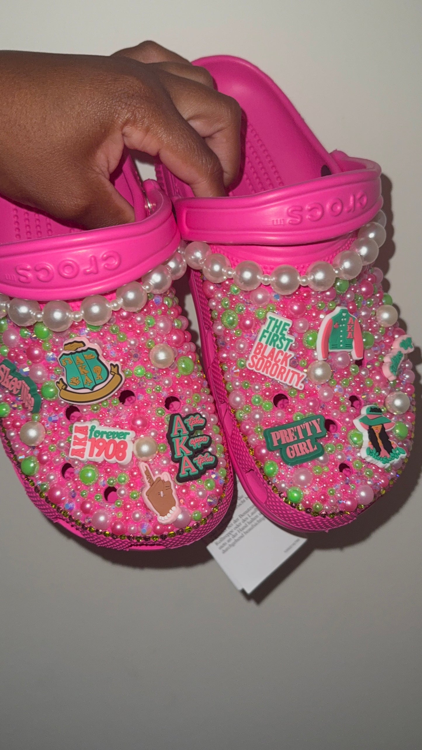 AKA Bling X Pearls Crocs