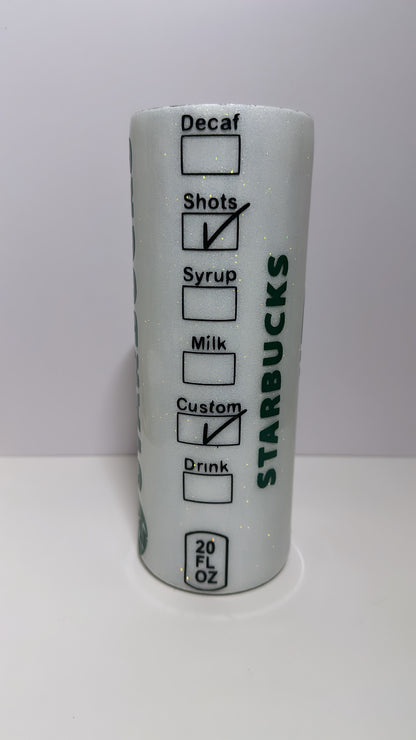 Starbucks themed Glitter Tumbler